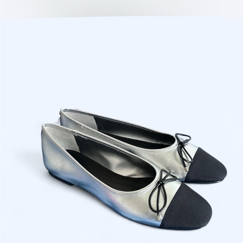 Shultz Silver and Black Ballet Flats
